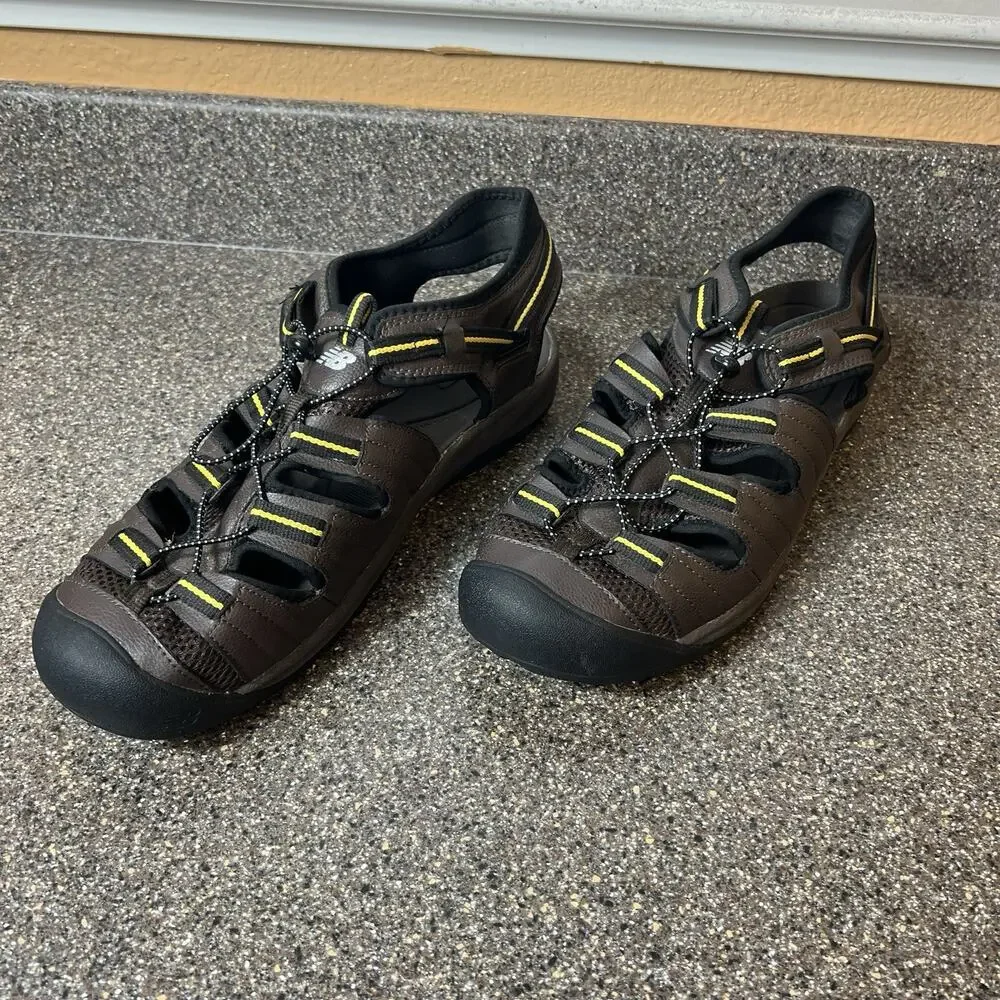 New Balance Men's Appalachian Closed Toe Hiking Sandals Size 14 Brown Drawstring